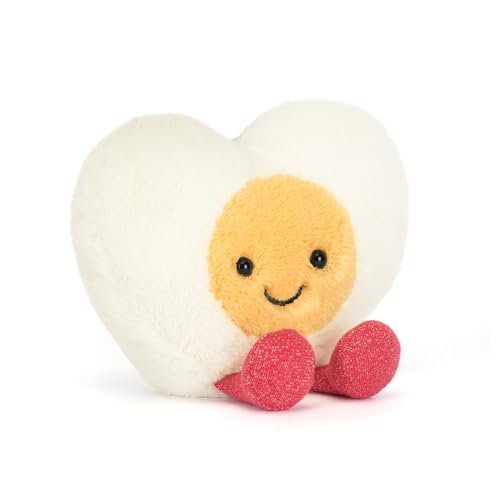 Jellycat Amuseables - Peluche a forma di uovo sodo a forma di cuore, altezza seduta 7,6 cm