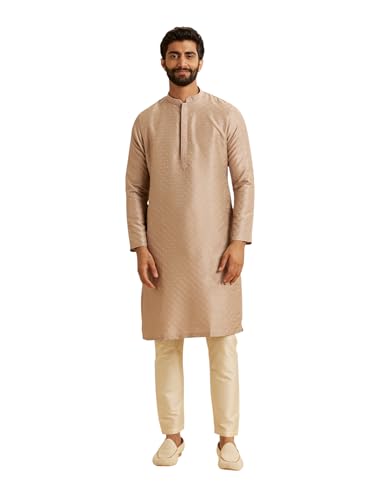 Pyjama Kurta Manyavar en soie jacquard texturée pour homme
