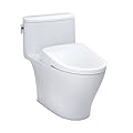 TOTO® WASHLET®+ Nexus® 1G® One-Piece Elongated 1.0 GPF Toilet with Auto Flush S7 Contemporary Bidet Seat, Cotton White - MW6424726CUFGA#01