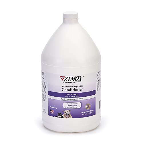 ZYMOX Advanced Enzymatic Leave-On Conditioner 1 gal. for Pets & Animals of All Ages: Conditions Detangles Soothes & Moisturizers Skin & Coat