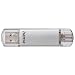 Hama 128GB USB-Speicherstick mit USB 3.2 Gen 1-Type-C (2-in-1 USB-Stick, z.B.für Android Handy, Tablet, Computer, Notebook, MacBook, OTG, 40MB/s) USB-Typ-C Handy-Stick, Doppel Memory-Stick Silber