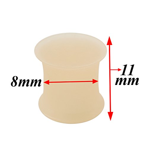 0G 0 Gauge 8Mm Skin Implant Grade Sili Double Flare Flesh Tunnels Ear Plugs Agar Stretching Stretchers Piercing Si03 2Pcs #TOP5