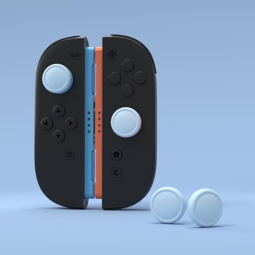 PlayVital Thumb Grips for Nintendo Switch 2, 4-Pack Silicone Joystick Caps for Joycon 2 Accessories, Comfort Thumbstick Grip Covers - Heaven Blue - 1