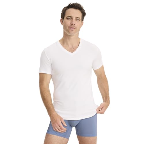 Jockey Men's Undershirt Smooth Fit Cotton Stretch V-Neck Undershirt - 3 Pack2