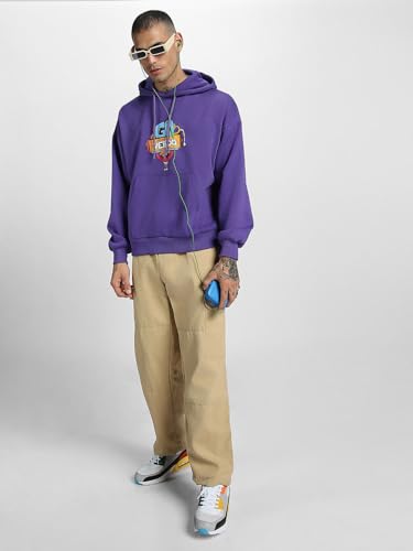 Image of Veirdo Cotton Fleece Regular Fit Full Sleeve Hooded Sweatshirt Front and Back Graphic Printed Jumper Hoodie for Men