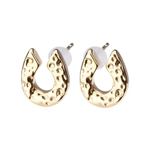 LOKUMI ピアス 日本製 18金 K18ポスト K18 金属アレルギー対応 馬蹄 クラフトシリーズ ホースシュー レディース シンプル 小さめ 小ぶり 人気 ニッケルフリー ギフト プレゼント jt-12 (K24ゴールド)のサムネイル