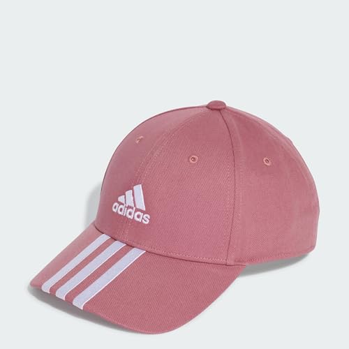 Boné Adidas Aba Curva Baseball 3 Listras Algodão Rosa