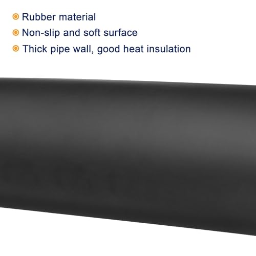 QUARKZMAN Rohrisolierung Schaumstoff 10mm ID 20mm OD 0,5m Lang Rutschfest Schaumstoffschlauch für Griffunterstützung Überzug Fahrradgriffe Rohrdämmung Lenkergriffe Heizung, Schwarz