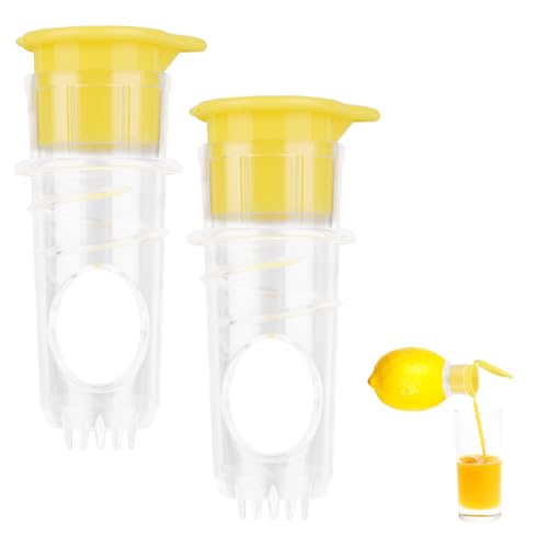 2 Pièces Presse-Citron à Vis, Nouveau Presse-Citron Manuel avec Filtre Intégré pour Agrumes Frais Oranges Boissons & Préparation de Cocktails (Jaune)