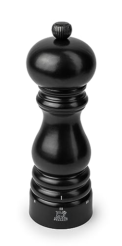 PEUGEOT - Paris u'Select 18 cm Pepper Mill - 6 Predefined Grind Settings - Made with PEFC Certified Wood - Made in France - Satin Black Colour