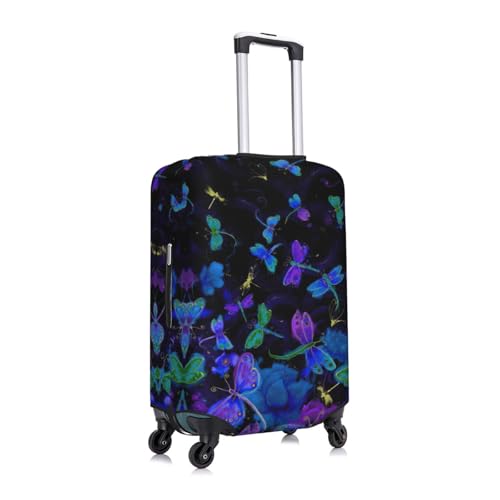 Blue Dragonfly Print Luggage Suitcase Cover Protector Luggage Washable Covers With Concealed Zipper3