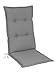 Herlag Florence P216011-2328MCT Coussin d'extérieur pour Fauteuil à Dossier Haut avec Bande de Maintien Dorsal Gris 100 % Mousse PU + 100 % ouate de Polyester