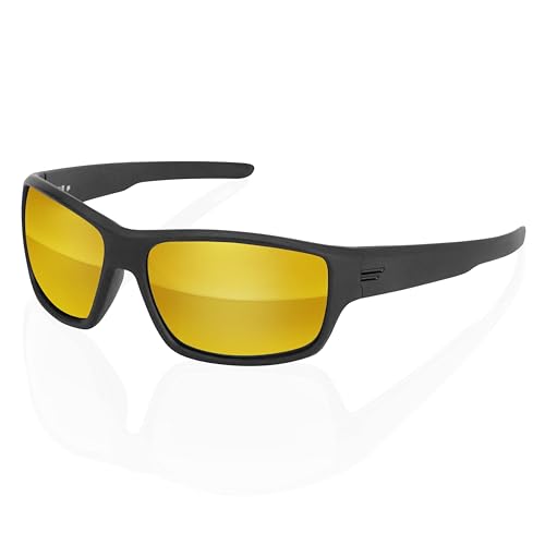 Image of TOROE Performance Eyewear FIELD All Black Sports Polarized Sunglasses w /Hydrophobic Coating Polycarbonate AR Lenses