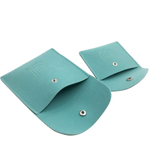 Vinerstar Pack Of 2 Pcs Velvet Jewelry Pouch With Snap Button For Necklaces Bracelet Rings Watch (Mint) #TOP6