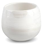 hygienisch Ekershop Keramik Wattedose Wattebox Kosmetikdose Wattebehälter Pads Stäbchen Weisse Perle