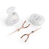 2 Set Zahnseide aus Edelstahl, 50 m/Rolle mit austauschbaren Plektren, Zahnstocherhalter für Zuhause/Reisen