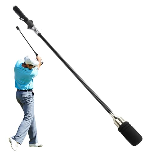 ゴルフスイングトレーナー スティックタイプ 滑り止め 屋内/屋外 クリック音 初心者 軽量