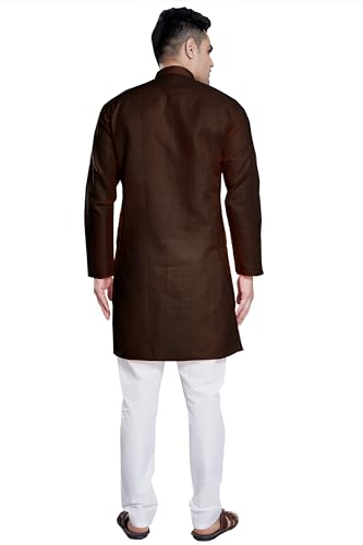 Image of DIVISIVE Men's Plain Cotton Blend Linen Slim Fit Kurta Pyjama Set