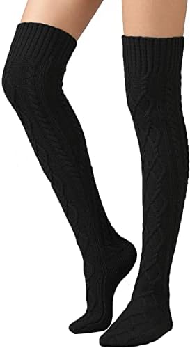 DRESHOW Plus Size Women Thigh High Socks Striped Over Knee Long Boot Stockings Knee High Socks Leg Warmers