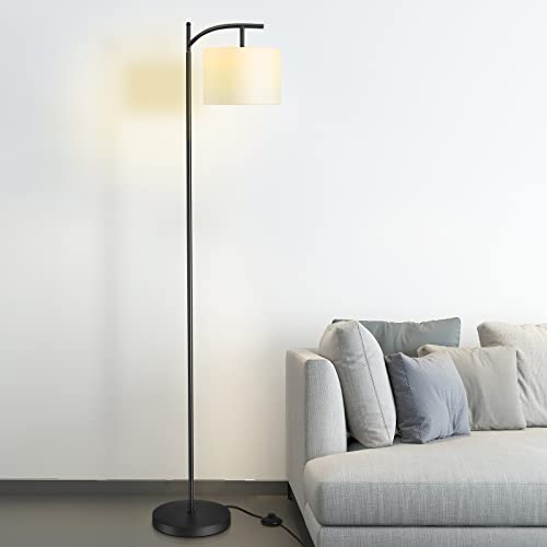 Silmoiran Modern Linen Floor Lamp, Classic Arc Standing Lamp With On/Off Switch, 60W Elegant Pole Light For Living Room, Hallway, Read Room, Sofa #TOP6