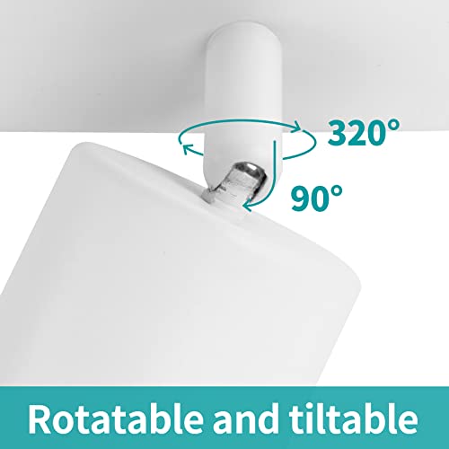 Wowatt Deckenstrahler 3 Flammig Weiß, LED Deckenleuchte Strahler Schwenkbar GU10, Deckenlampe Wandstrahler Drehbar, Modern Spotlight Deckenspots für Küche, Schlafzimmer, Wohnzimmer (Ohne Leuchtmittel)