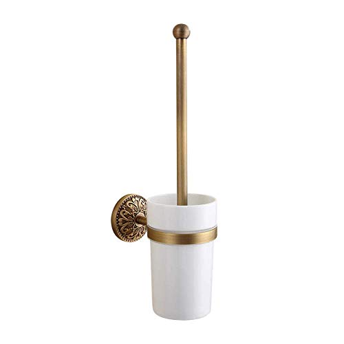 WHEEJE Estante de baño Cuarto de baño Comprar contenido para usar WC Pared Tipo Europa Toallero de pared recibe perforado pared para colgar Tipo de inodoro totalmente de cobre colgante de pared Cover