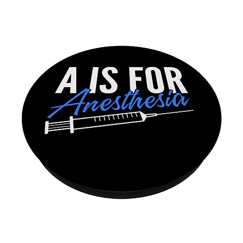 Anesthesiologist Anesthesiology A Is For Anesthesia PopSockets Swappable PopGrip, Black - Image 2
