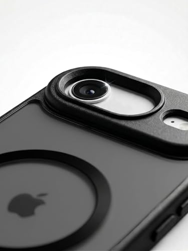 Image of Amazon Basics Designed for iPhone 17 Air Case | Camera Protection Translucent Matte Hard Back Cover Compatible with Mag-Safe (TPU+Polycarbonate | Frost Black)