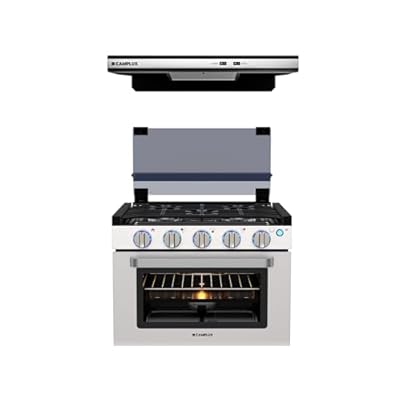 CAMPLUX 17 Inches RV Gas Range and 22 Inches RV Range Hood Combo