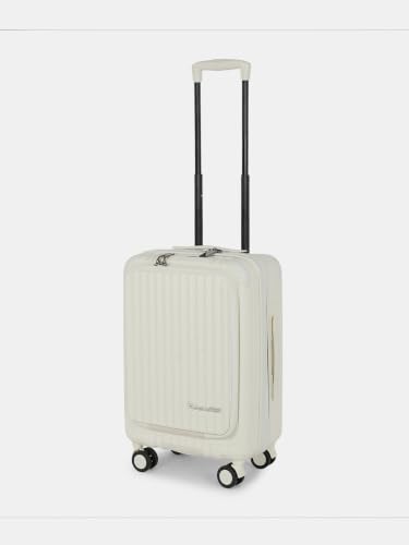 Image of SWISS MILITARY Polycarbonate Summit 360 Rotatable 8 Wheels 60cm Hard Trolley Luggage, Anti Theft Zip, TSA Lock, 15.6 inch Laptop Compartment, Expandable Storage Suitcase & Dust Cover Free Small White 62L