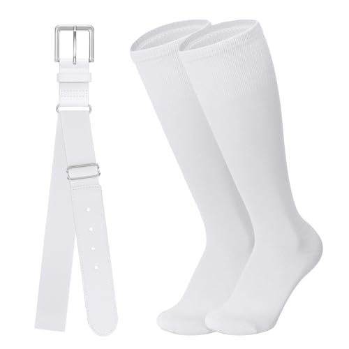 Image of Baseball Belt and Baseball Socks Combo Set for Youth and Adult Available in 20 Colors