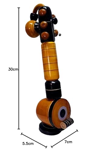 Image of IAgriFarm IAgri Eco Friendly Eucalyptus Wooden Veena Home Decor Showpiece (9 cm x 9 cm x 27 cm, Brown)