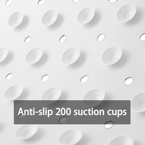 YINENN Bath and Shower Safety Mats 40x16 inch, Non Slip with Suction Cups for Bathroom Stall and Tub Floor, Extra Large and Machine Washable, Drain Holes Keep Bathtub Clean, Colored Animals