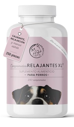 Tabletas calmante Perros - Tabletas Relajante para Perros con valeriana, Hierba de San Juan, L-triptófano - 250 Tabletas XL² tranquilizante para Perros, estrés y Viajes - Calmante Perros ansiedad