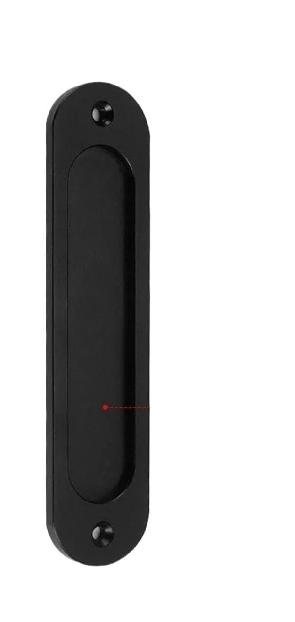 ATEUXOL Recessed Door Handles 1 PCS Concealed Buckle Embedded Sliding Door Handles Pull Rectangular or Elliptic(Oval -A- Black)