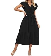 ROYAL MATRIX Women's Summer Midi Dress Wedding Guest Dress Cocktail Party Dress
