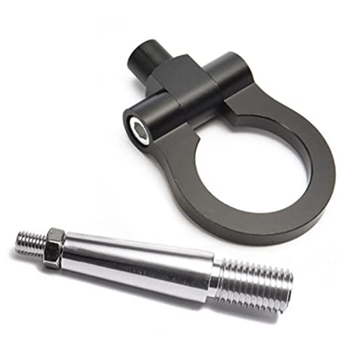 Guvkeug Screw-on Folding Ring Screw on Front Rear Bumper Tow Hook for 350Z 370Z Circular TraileRing Car Black