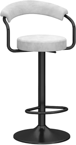 Chaises de bar en velours haut de gamme blanc et dossier ergonomique noir