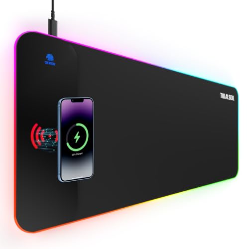 RGB Gaming Mouse Pad with 15W Wireless Charger