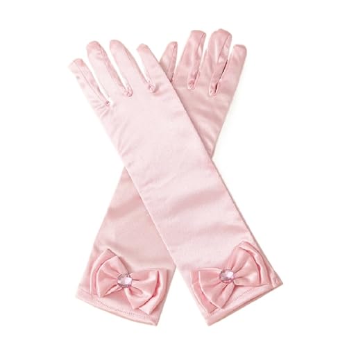 Guantes de satén para disfraces de princesa y comunión 3