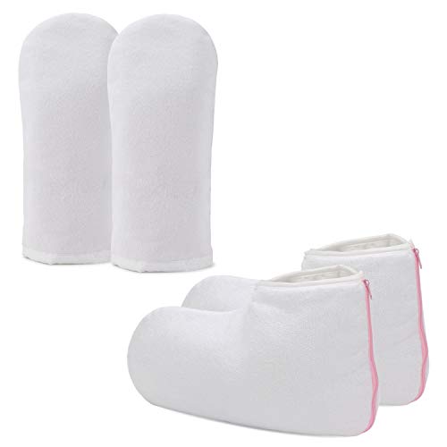 Paraffin Wax Bath Mitts with Zipper, Segbeauty Larger Gloves and Booties for Heat Therapy, Hand and Foot Liners and bags for Thermal Treatment, SPA, Therabath, Wax Warmer