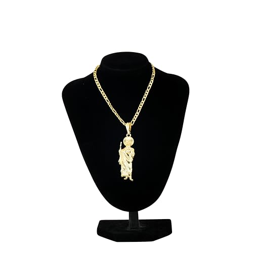 14K Gold Plated Saint Jude Pendant Necklace Religious Charm Jewelry San Judas Tadeo Medalla Cadena Oro Laminado4