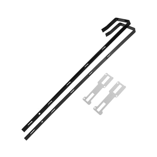 HOMSFOU 2 piezas Soporte Metálico Ajustable para Espejo de Puerta con Ganchos Resistentes Kit para Colgar Ropa y Accesorios para Pequeños y Montaje Fácil