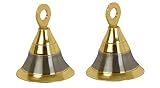 HANDTECHINDIA Brass Silver Plated 2 '' Bells Christmas Decoration Jingle Bell Sleigh Bell Jingle Bel