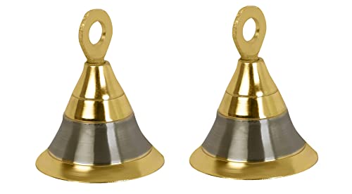 Handtechindia Brass Silver Plated 2 '' Bells Christmas Decoration Jingle Bell Sleigh Bell Jingle Bell Crafts Christmas Décor Home Décor Elephant Décor Bells Musical Instrument Accessory. (2) #TOP9