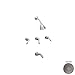 Phylrich K2104/15B - Amphora Three Handle Tub and Shower Set - Trim Only