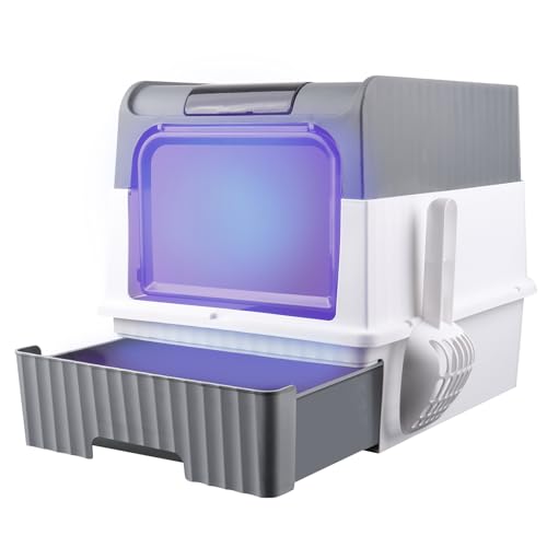 MUL-BOUTIQUE Katzenklo Mit Deckel XXL，Großes Kapazität–Abnehmbare–Katzentoilette mit Deckel, XXL, geschlossen–Katzenklo zu mit Filter für...