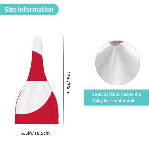 Newborn Baby Hat, Greenland Flag Print Soft Top Knot Beanie Cap, Cute Baby Headwear for 0-6 Months Black4