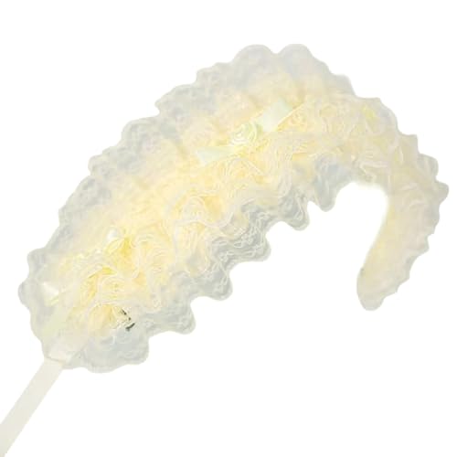 XAGMODSHN ガール フリル リボン ヘッドウェア リボン レース トリム コスプレ ヘッドバンド メイド フラウンシング ロゼットオーナメント