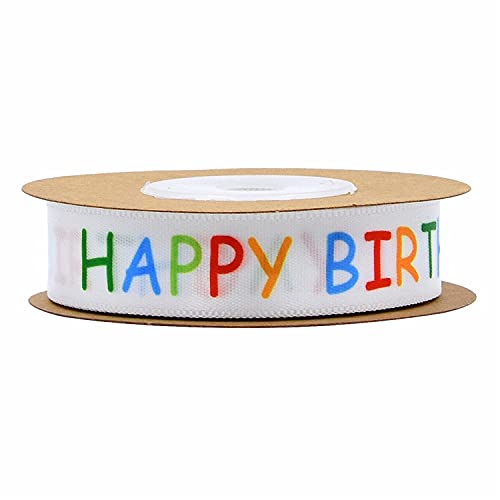 Miss-shop Ruban Organza,Ruban en Organza Scintillant 2 Pcs Happy Birthday Rubans Décoratifs pour L'emballage des Cadeaux La Maison Fabrication de Cartes...